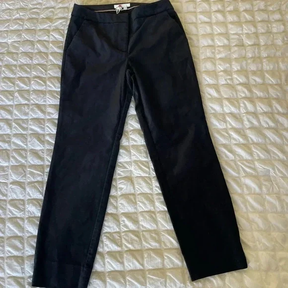 Boden black velour straight leg pants